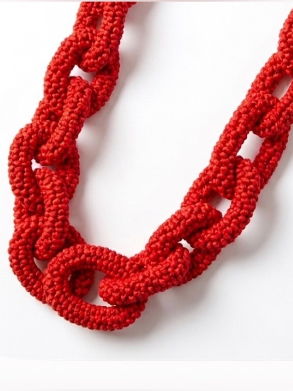 NWT ⚜️♥️⚜️ Piper K Red Seed Beaded Chunky Link Necklace